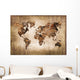 Map Wood World Vintage