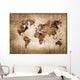 Map Wood World Vintage