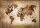 Map Wood World Vintage