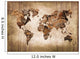 Map Wood World Vintage