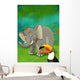Cartoon Jungle Safari Illustration Wall Mural