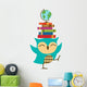 Owl With Stack of Books Wall Decal
