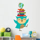 Owl With Stack of Books Wall Decal