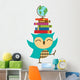 Owl With Stack of Books Wall Decal