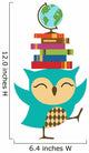Owl With Stack of Books Wall Decal
