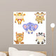 cute animals set Wall Decal