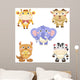 cute animals set Wall Decal