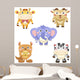 cute animals set Wall Decal