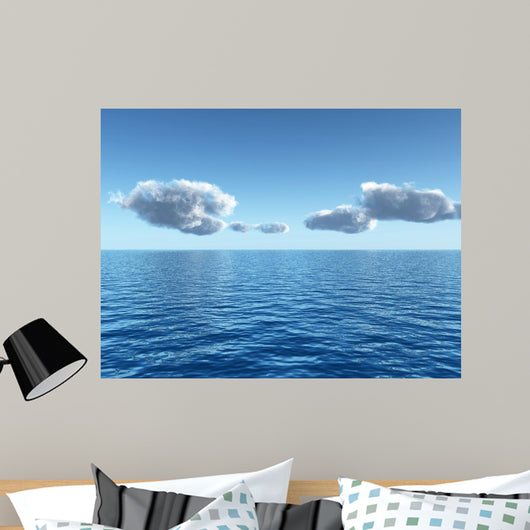 Beautiful sea and clouds sky - digital artwork Wall Mural