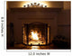Fireplace With Burning Logs and Candles Wall Mural