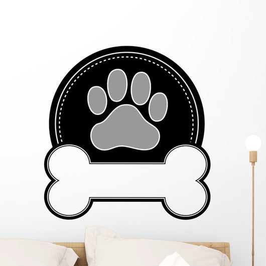 Dog Bone and Paw Wall Decal