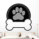Dog Bone and Paw Wall Decal