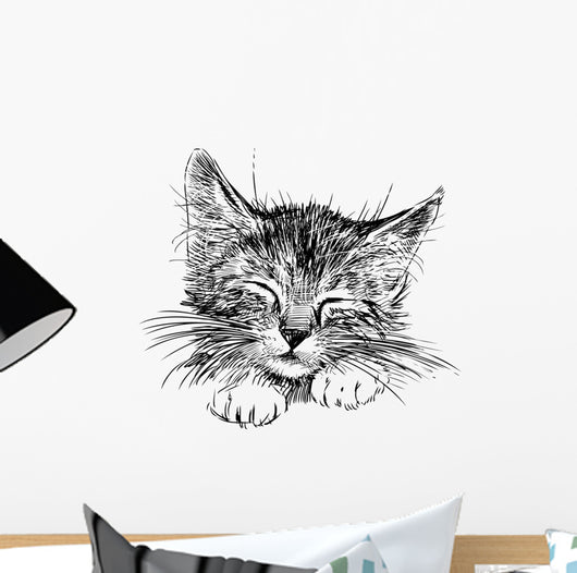 sleeping cat Wall Decal