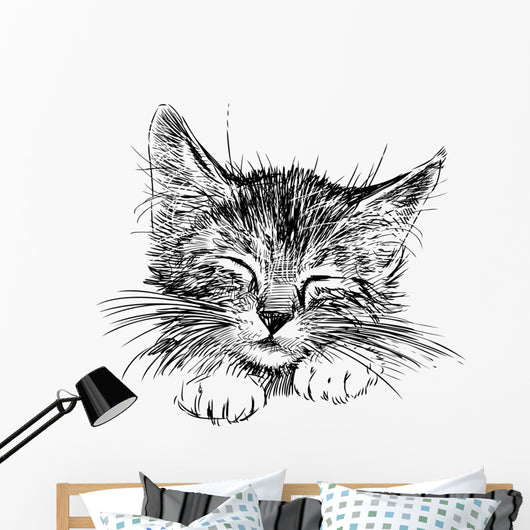 sleeping cat Wall Decal