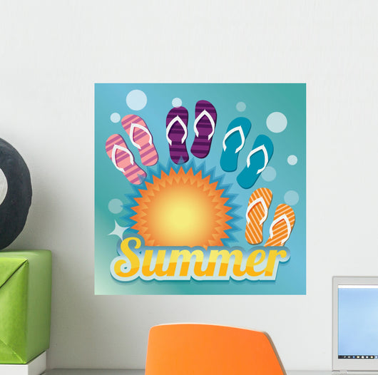 Summer with Sun and Wall Decal