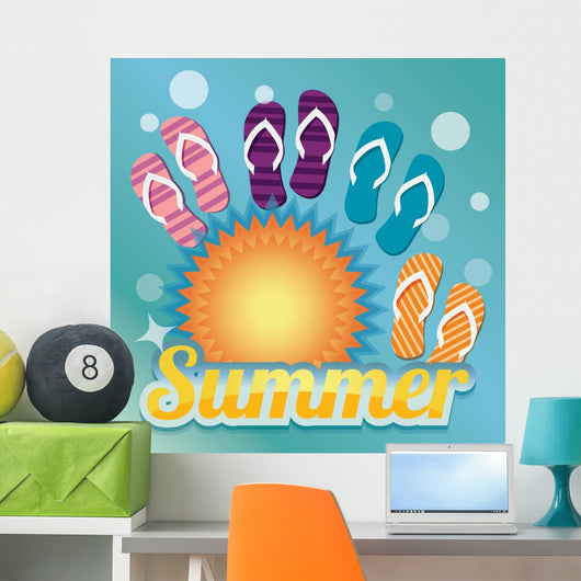 Summer with Sun and Wall Decal