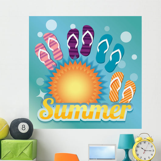 Summer with Sun and Wall Decal