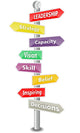 Leadership Wordcloud Colorful Signs