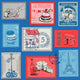 Set Stamps Vintage Paris
