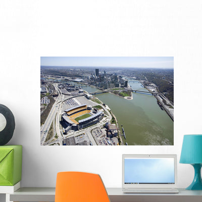 Pittsburgh Pennsylvania Wall Mural shown on a wall