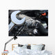 V8 supercharged car engine and spanner Wall Mural