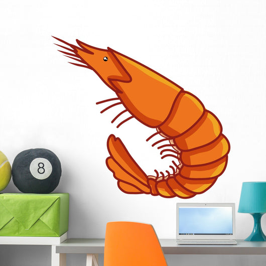 Shrimp Isolated Illustration Wall Decal