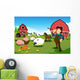 Farmer and Tractor Farm Wall Mural