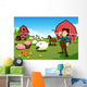 Farmer and Tractor Farm Wall Mural