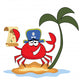 Crab Pirate Wall Decal
