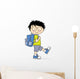 Child going to school with his backpack Wall Decal