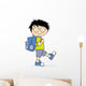 Child going to school with his backpack Wall Decal