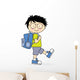 Child going to school with his backpack Wall Decal
