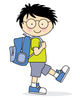 Child going to school with his backpack Wall Decal
