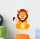 Cute Lion Cartoon Sitting Wall Decal