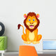 Cute Lion Cartoon Sitting Wall Decal