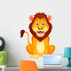 Cute Lion Cartoon Sitting Wall Decal