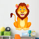 Cute Lion Cartoon Sitting Wall Decal