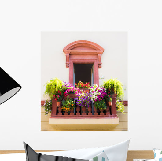Balcone in fiore Wall Mural