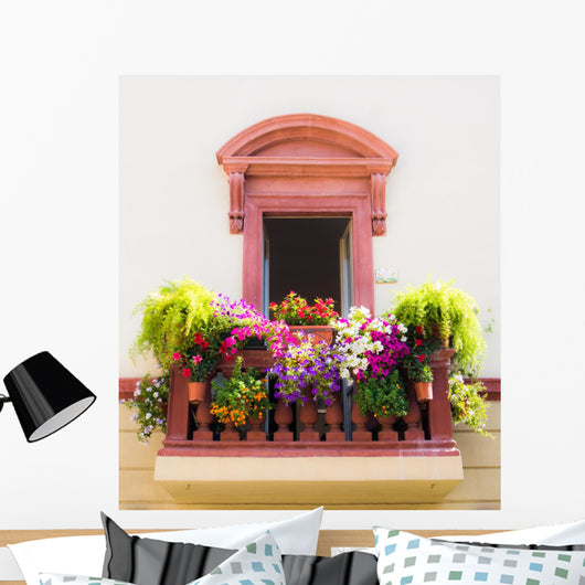 Balcone in fiore Wall Mural