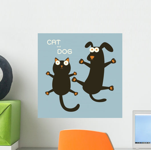 Cat and Dog Wall Decal