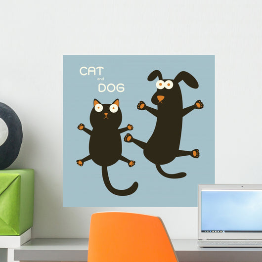 Cat and Dog Wall Decal
