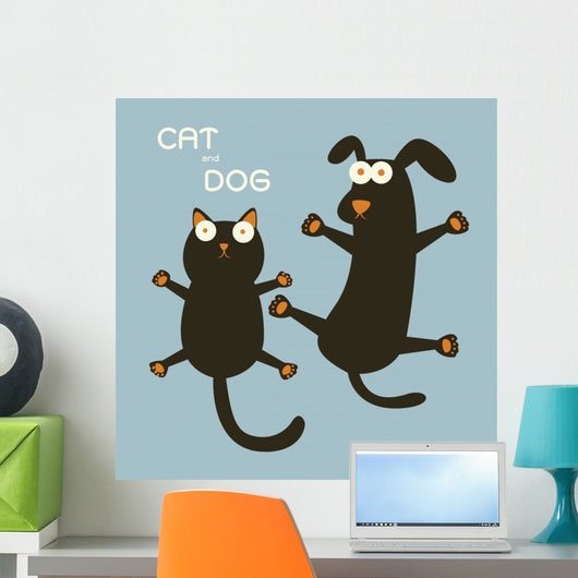 Cat and Dog Wall Decal
