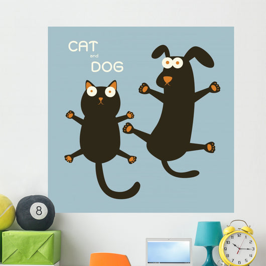Cat and Dog Wall Decal