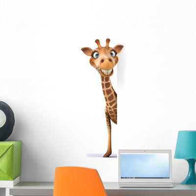 Fun Giraffe shown on a wall