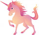 Colorful Pink Cartoon Unicorn Wall Decal