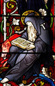 Reading Monk Stained Glass