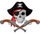 Pirate Skull and Guns Wall Decal