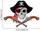 Pirate Skull and Guns Wall Decal