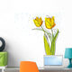 Tulips design on white background Wall Decal