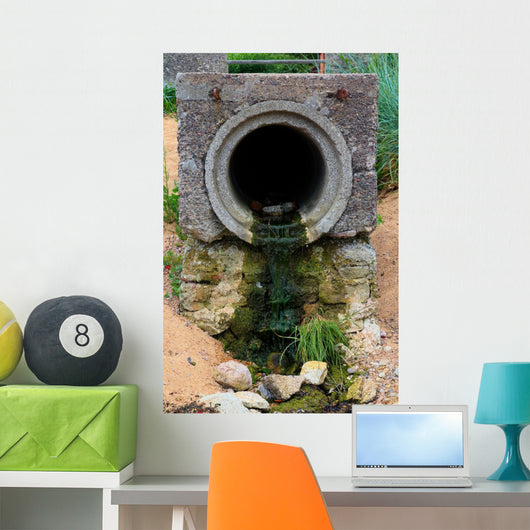 Sewer Pipe Beach Wall Mural